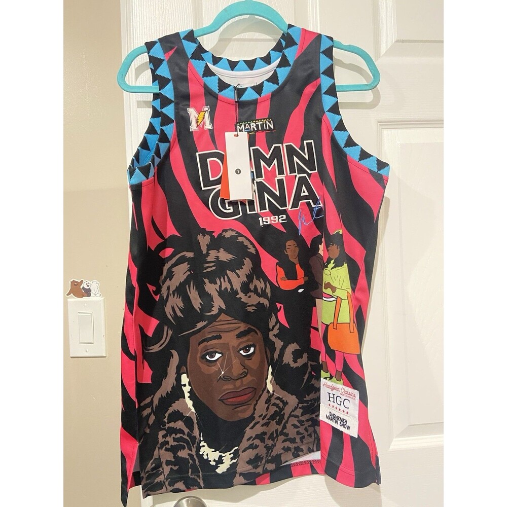 Headgear Classics Nostalgia Co. Martin Damn Gina Jersey Tank M Black Pink Blue